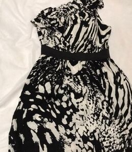 Artsy Zebra One-Shoulder Above Knee Dres